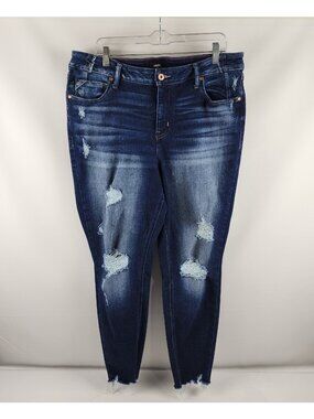 Edgely Jeans Womens 18W Plus Blue High Rise Super Skinny Jeans (38x28) 649088